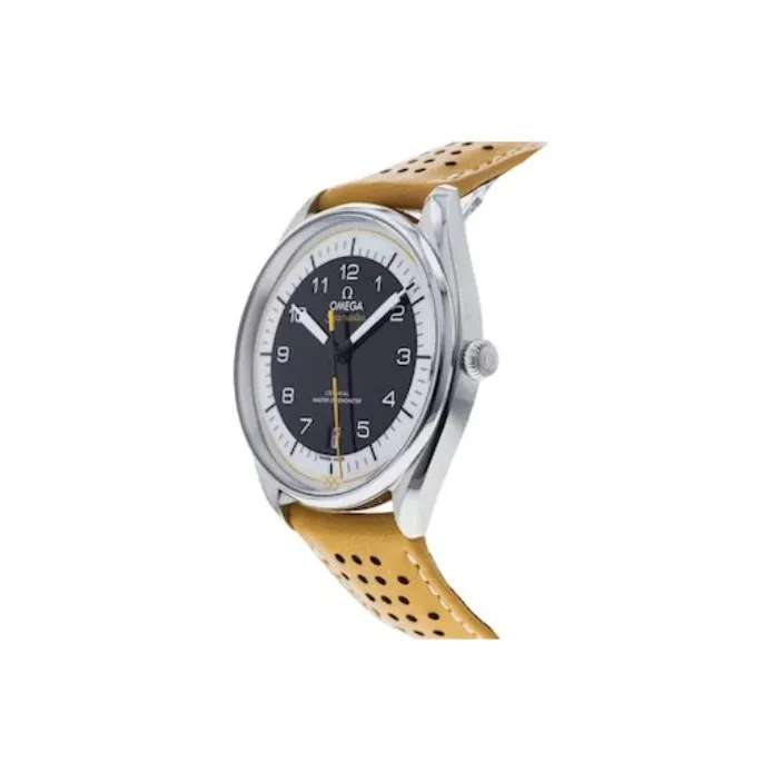 OMEGA Automatic Mechanical Movement Men's Watches Watch 39.5mm Black Dial Stainless Steel Case Genuine Leather Strap-1