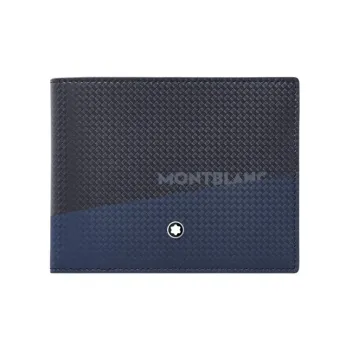 MONTBLANC Cow Leather Wallet Men's Blue/Black