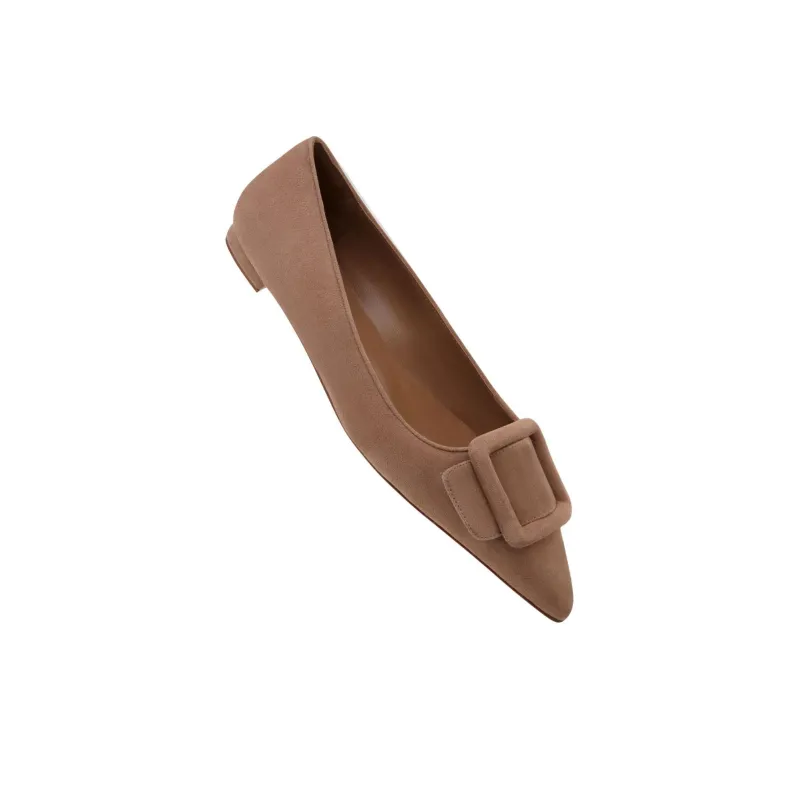 MANOLO BLAHNIK Casual Single Shoes 1cm Women's Brown-3