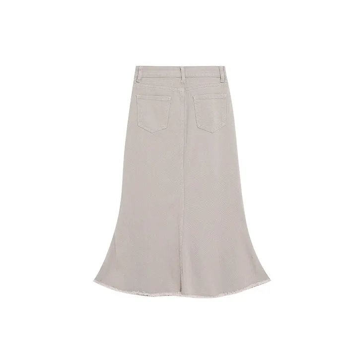 ZVJH Denim Long Skirts Women's-3