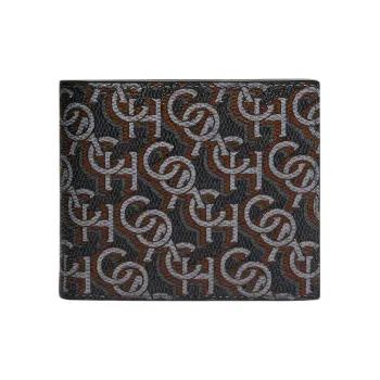 COACH 3 IN 1 Wallet Canvas With Leather Card Holder, Wallet Men's Black