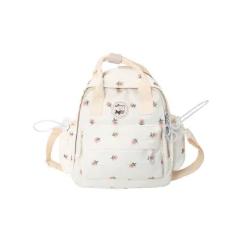 HAWA Nylon Backpack Medium Size Women's White/Black/Pink/Light Blue