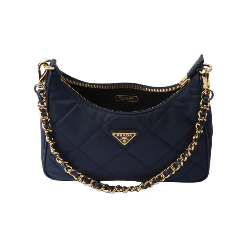 PRADA Re Edition Fabric Handbag, Shoulder Bag Mini Women's Marine Blue-3