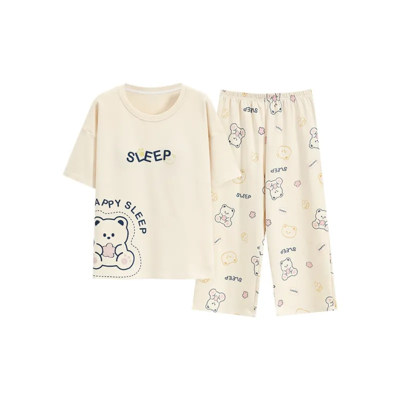 Mulong Family Pajama Set Women's Apricot-0