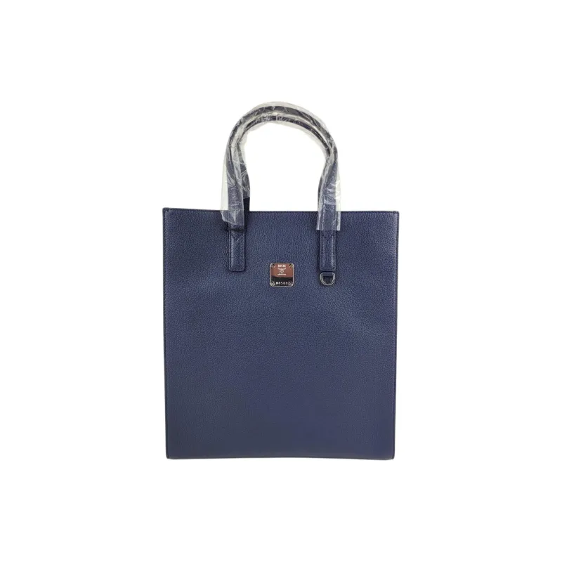 MCM Leather Tote Bag, Shopping Bag, Handbag, Shoulder Bag, Crossbody Bag Medium Size Women's Dark Blue-0