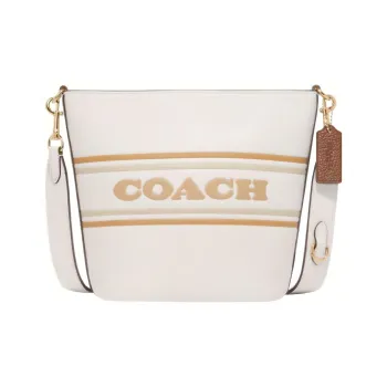COACH Logan Cow Leather Luggage Bag, Handbag, Shoulder Bag, Crossbody Bag Medium Size Women's Chalk White
