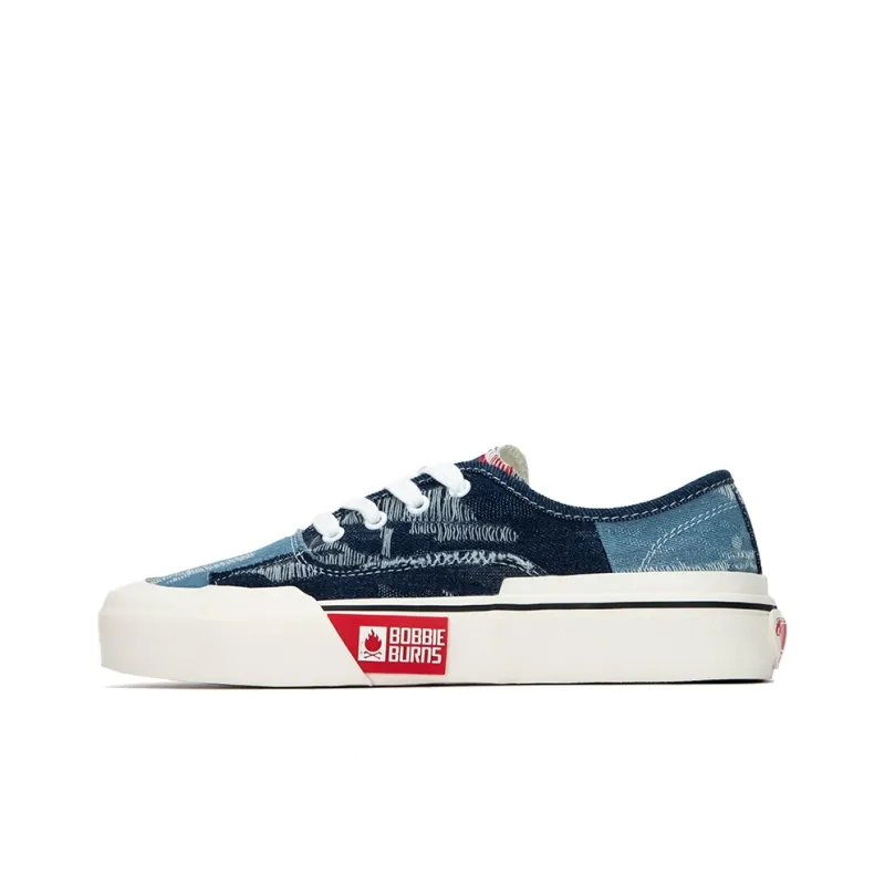 BOBBIE BURNS Low Top Skateboard Shoes Unisex Blue-0