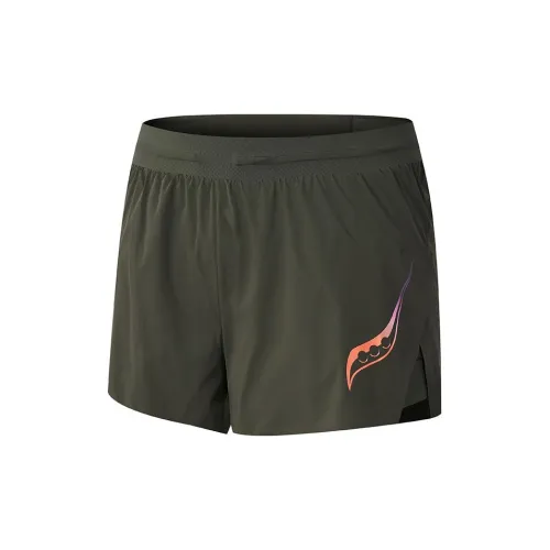 Saucony Casual Shorts Men Withered Yellow Green