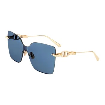 DIOR Metal Irregular Shape Sunglasses Women's Gold