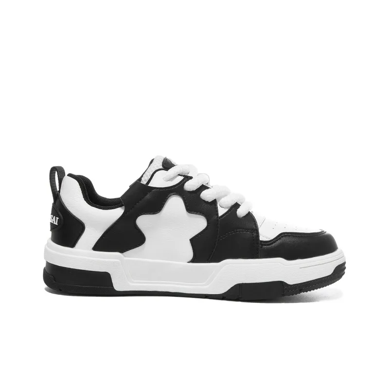 OMS Skateboard Shoes Women's Low Top Black/Pink/Beige-1