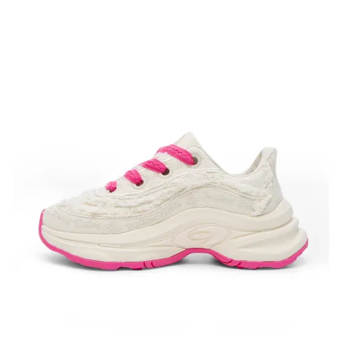 WO DELAY Durable Breathable Lightweight Low Top Chunky Sneakers Women's Ice Snow Pink