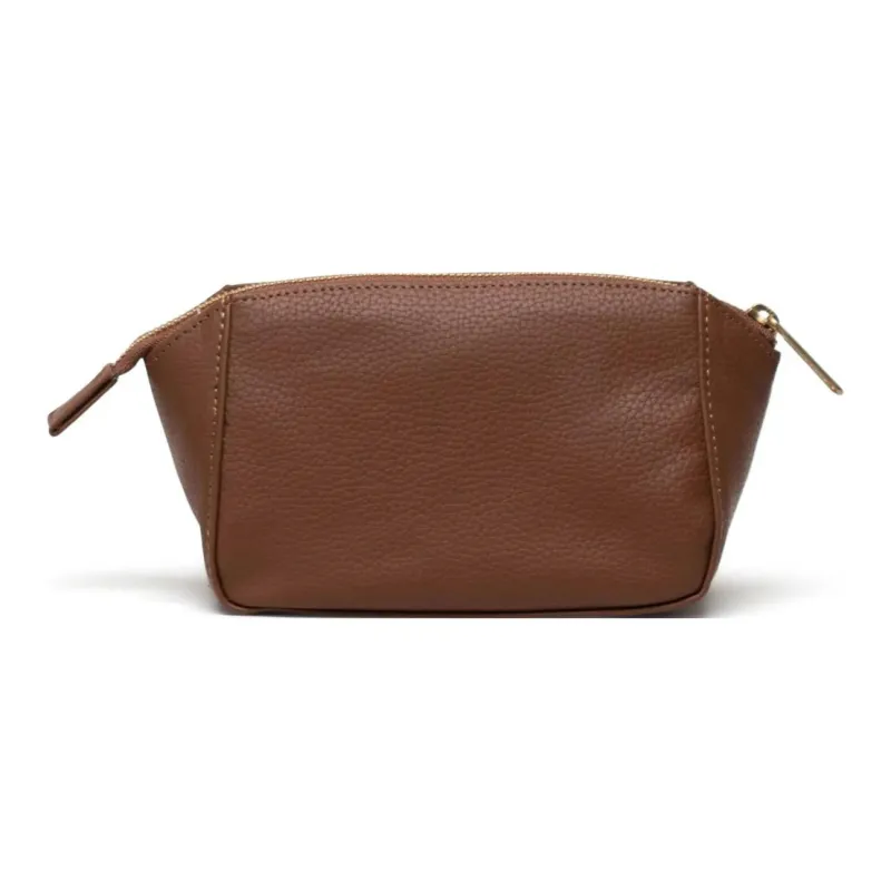 Herschel Pure Vegan Leather Makeup Bag Small Size Unisex Saddle Brown-2