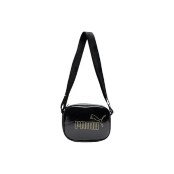 PUMA Artificial Leather Small Square Bag, Camera Bag, Shoulder Bag, Crossbody Bag Regular Women's Black Gold