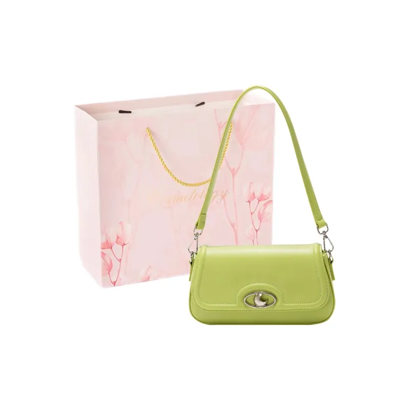 MOONDEMIMA Synthetic Leather Shoulder Bag Regular Women's Ecru/Black/Fruit Green/Light Sea Blue-0
