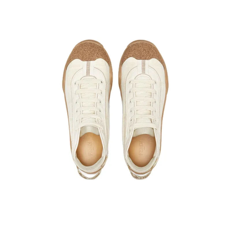 FENDI Monogrammed Panel Lace Up Sneakers-3