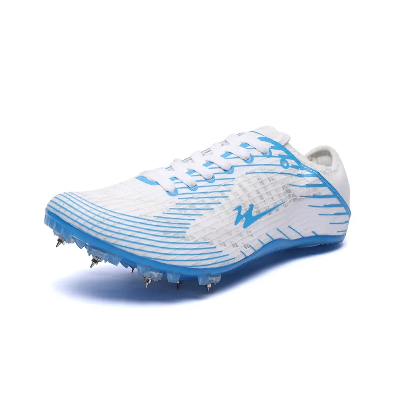 Binary Cushioned Anti-Slip Wear-Resistant Breathable Lightweight Running Shoes Unisex White Blue-1