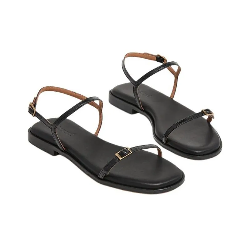 FLATTERED Strap Sandals 1cm Women's Black-2