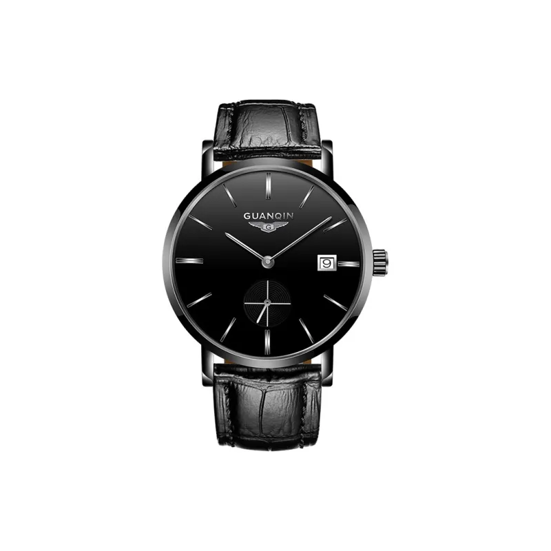 GUANQIN GUANQIN GJ16028.TDP Mechanical Movement Genuine Leather Strap Watch Men's Watches Black Dial-3