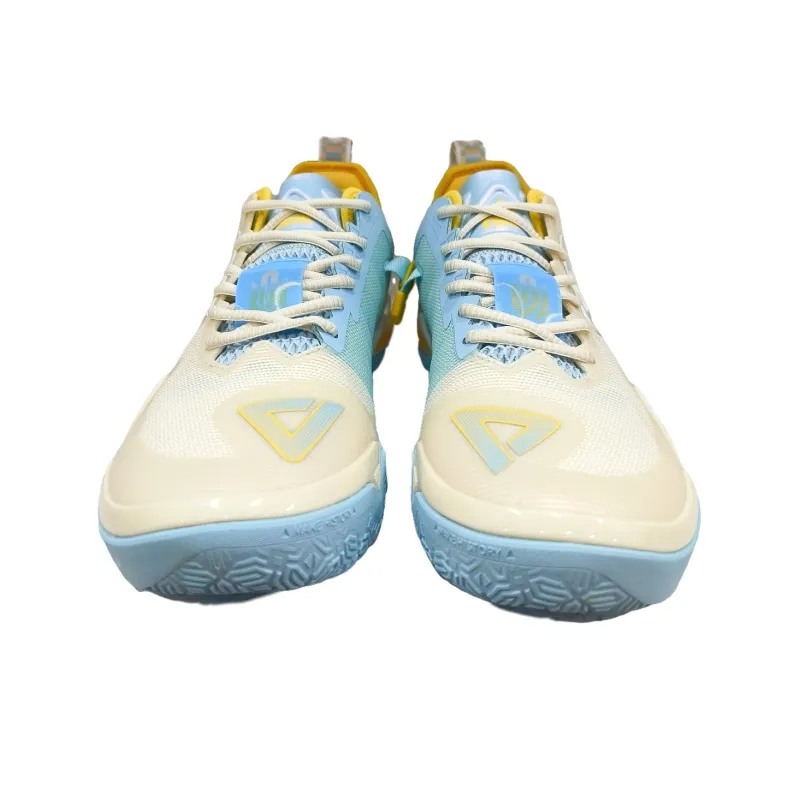 PEAK Wiggins AW1 Cushioning Anti Slip And Wear Resistant Coverage Support Low Top Basketball Shoes Men's White Blue-3