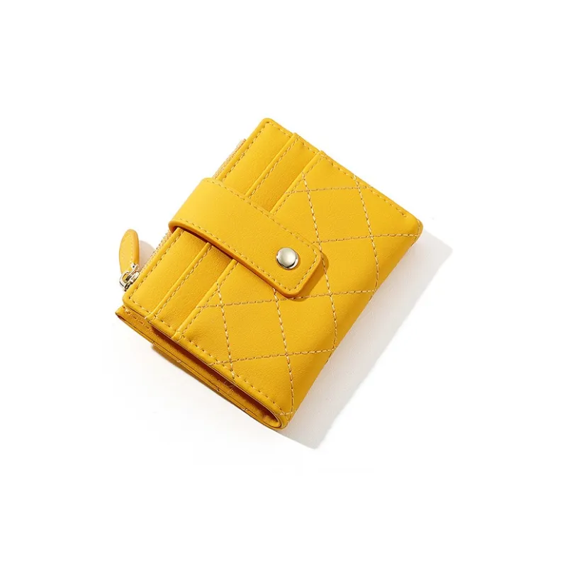 BRINCH PU Coin Purse Money Clip Wallet Card Holder Regular Women's Pink/Yellow/Blue-5
