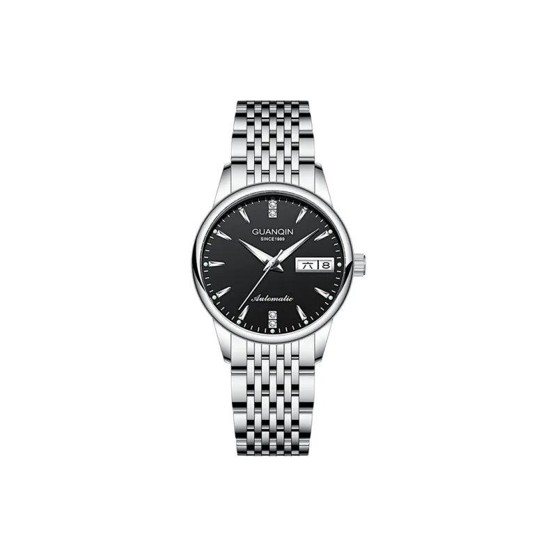 GUANQIN GJ16221 1A Automatic Mechanical Movement Stainless Steel Watchband Watch Women's Watch Black Dial-0