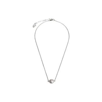M.Wong 925 Sterling Silver White Small Pendant Necklace With Girl Collarbone Chain Women's