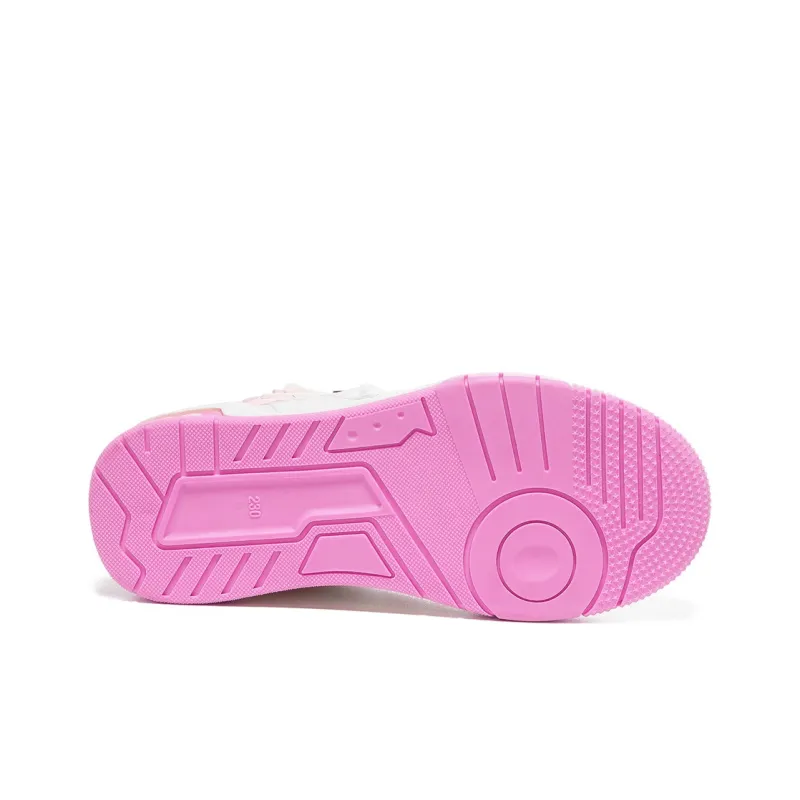 OMS Skateboard Shoes Women's Low Top Black/Pink/Beige-12