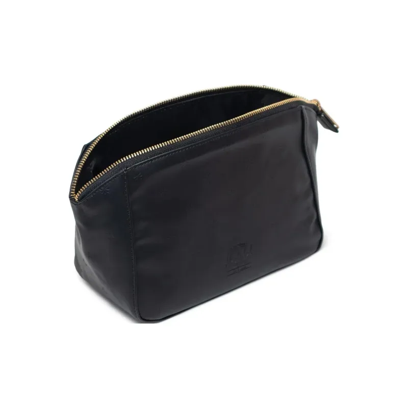 Herschel Litchi Grain Vegan Leather Toiletry Bag Unisex Black-3