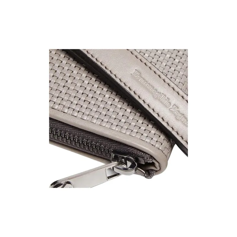 Zegna Calfskin Clutch Men's Oyster Color-1