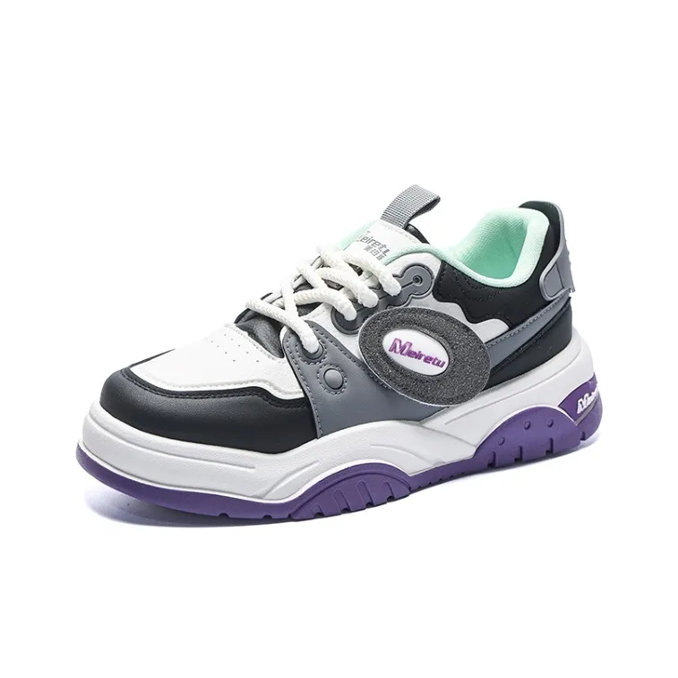 Meiretu Low Top Skateboard Shoes Men's Purple-1