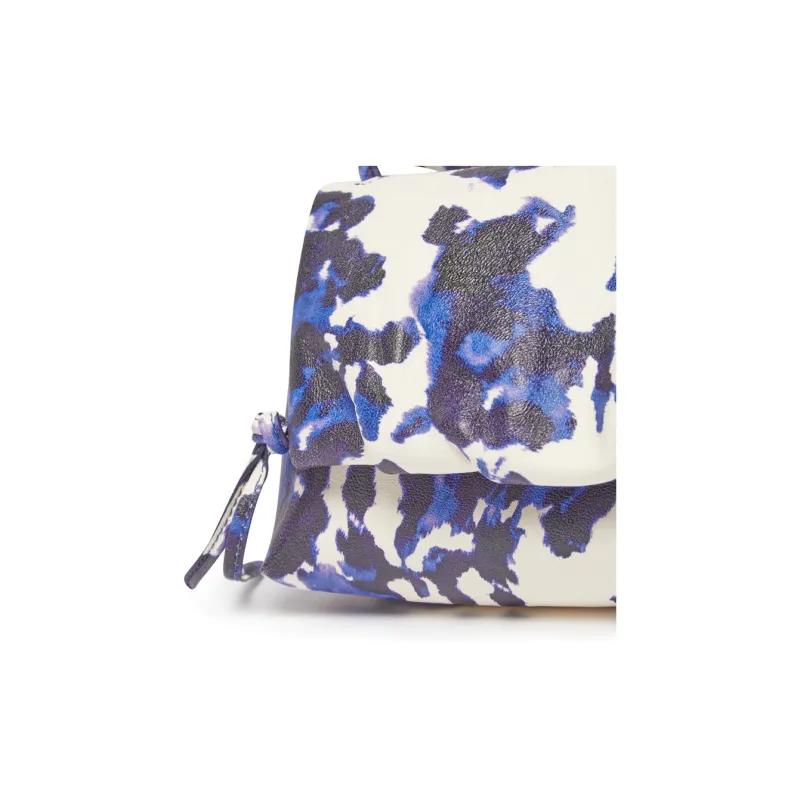 DRIES VAN NOTEN Leather Crossbody Bag Shoulder Bag Women's Dark Blue & White-4