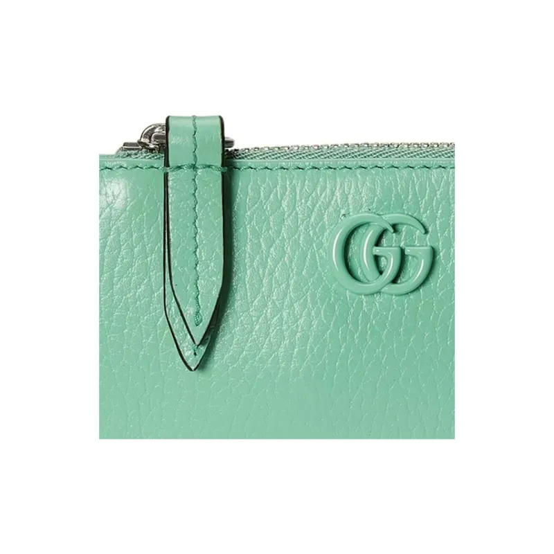 GUCCI Marmont Leather Card Holder Women's Mint Green-4