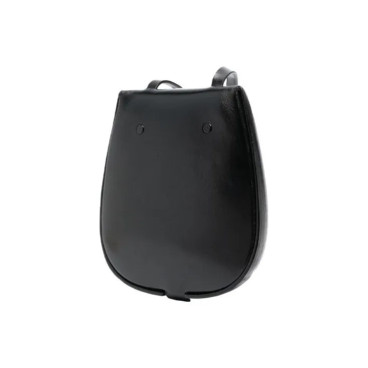 Lemaire Cow Leather Saddle Bag, Shoulder Bag, Crossbody Bag Regular Women's Black-1