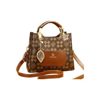 Weymond Pu Shoulder Bag Crossbody Bag Handbag Women's Ecru/Coffee/Earth Yellow