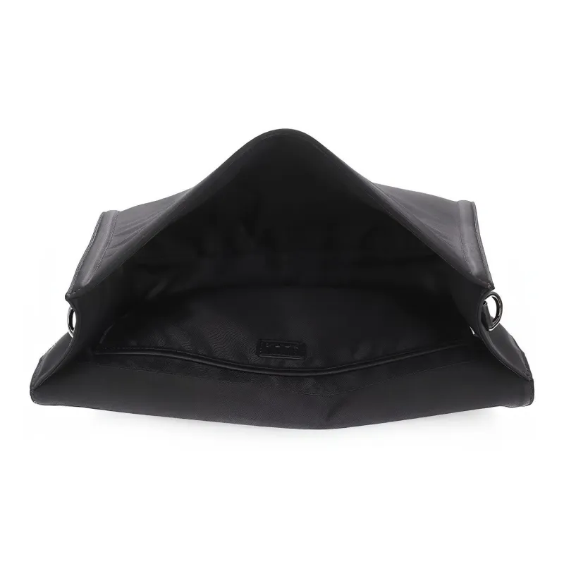 ELLE HOMME Fabric Shoulder Bag Crossbody Bag Small Size Men's Black-3
