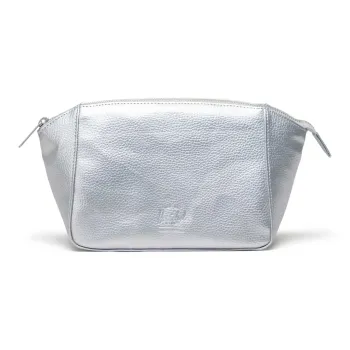 Herschel Pure Vegan Leather Makeup Bag Unisex Silver Metallic
