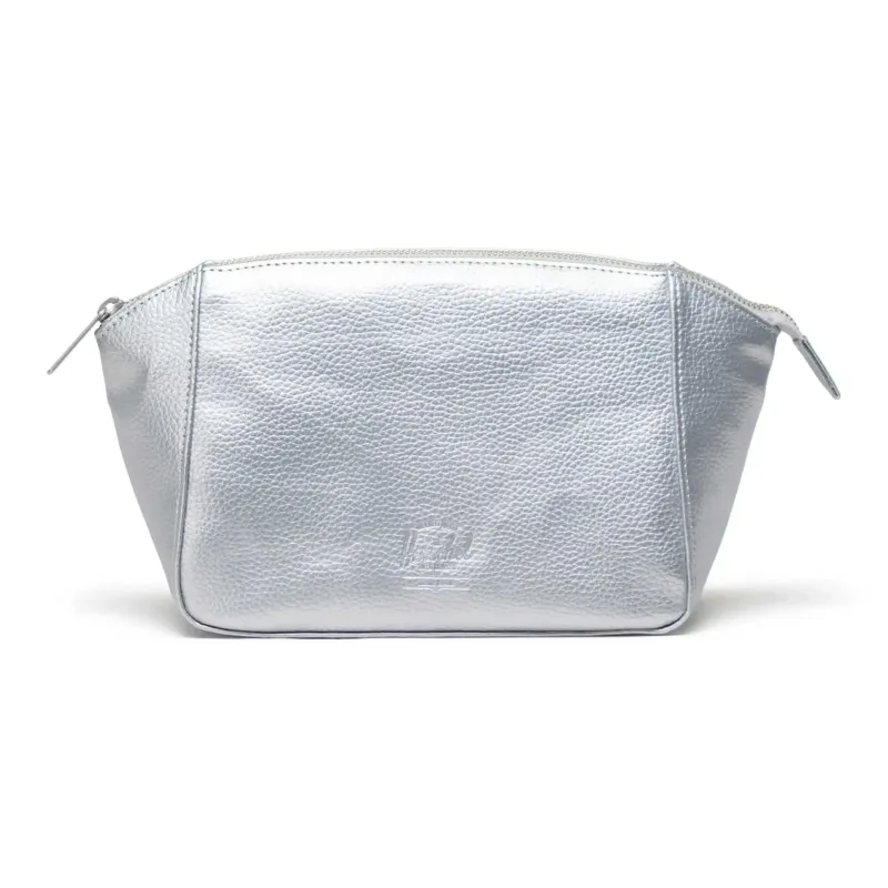 Herschel Pure Vegan Leather Makeup Bag Unisex Silver Metallic-0