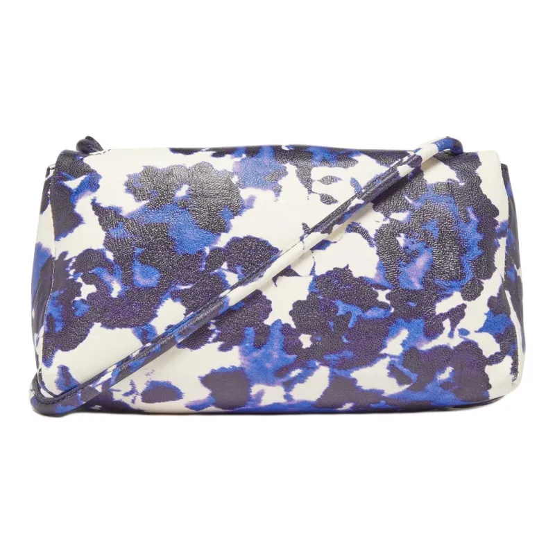 DRIES VAN NOTEN Leather Crossbody Bag Shoulder Bag Women's Dark Blue & White-2