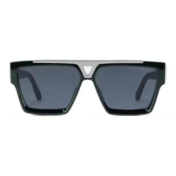 LOUIS VUITTON Acetate Metal Acetate Aviator Sunglasses Unisex Black