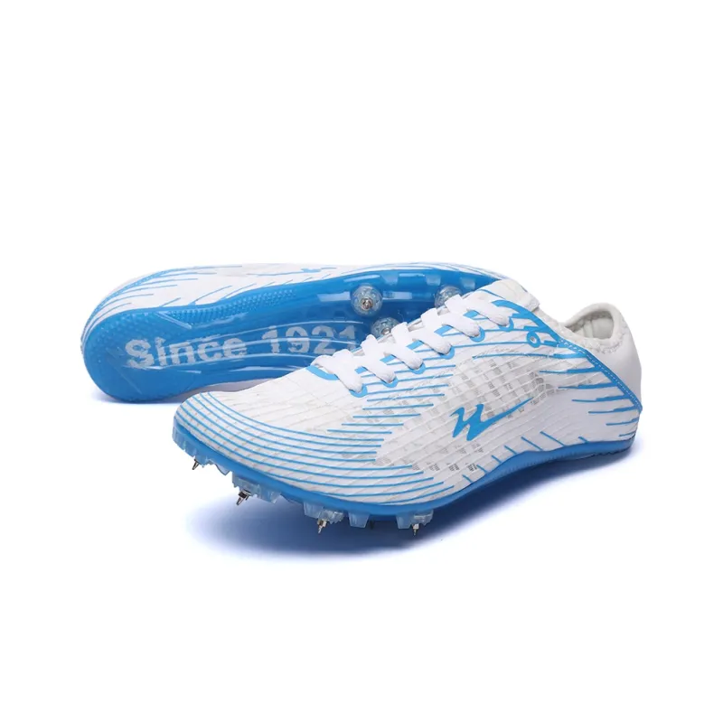 Binary Cushioned Anti-Slip Wear-Resistant Breathable Lightweight Running Shoes Unisex White Blue-4