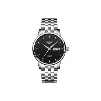 GUANQIN GJ16058 Mechanical Movement Stainless Steel Watchband Watch Men's Watches Black Dial