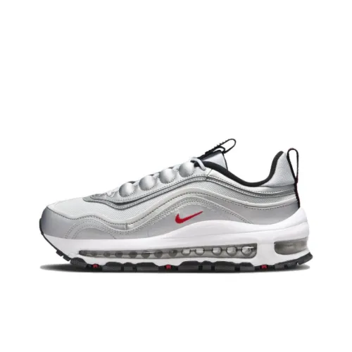 Nike Air Max 97 Casual Shoes Women's Low-Top Silver Red