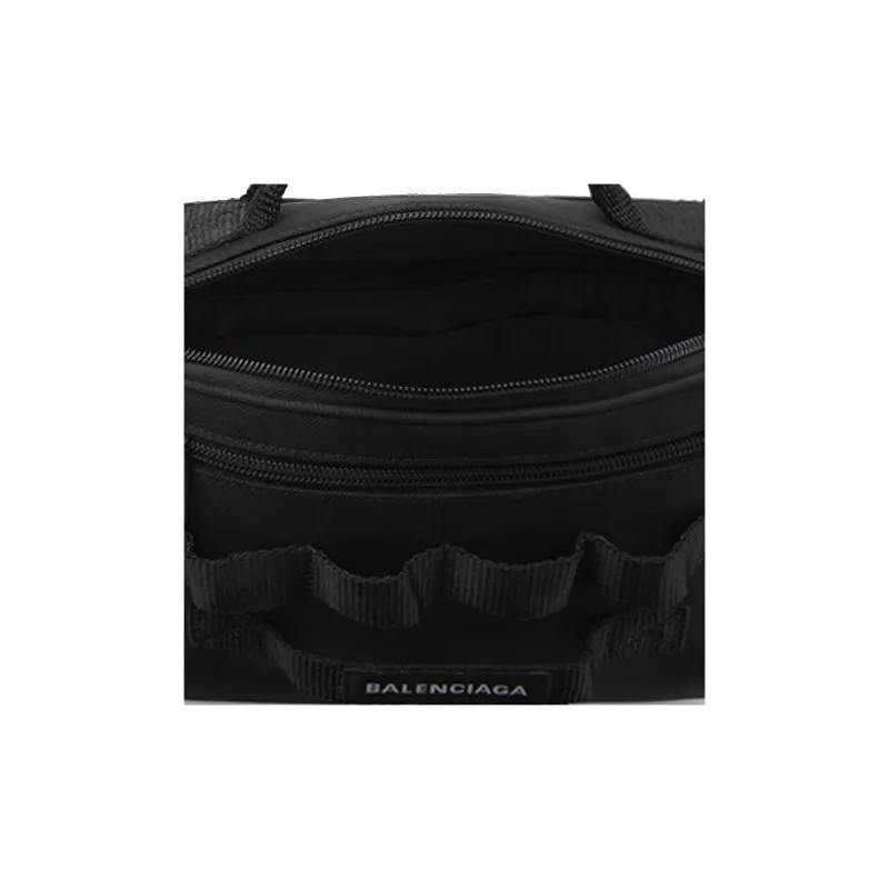 Balenciaga Army Nylon Fabric Shoulder Bag, Crossbody Bag Regular Men's Black-4