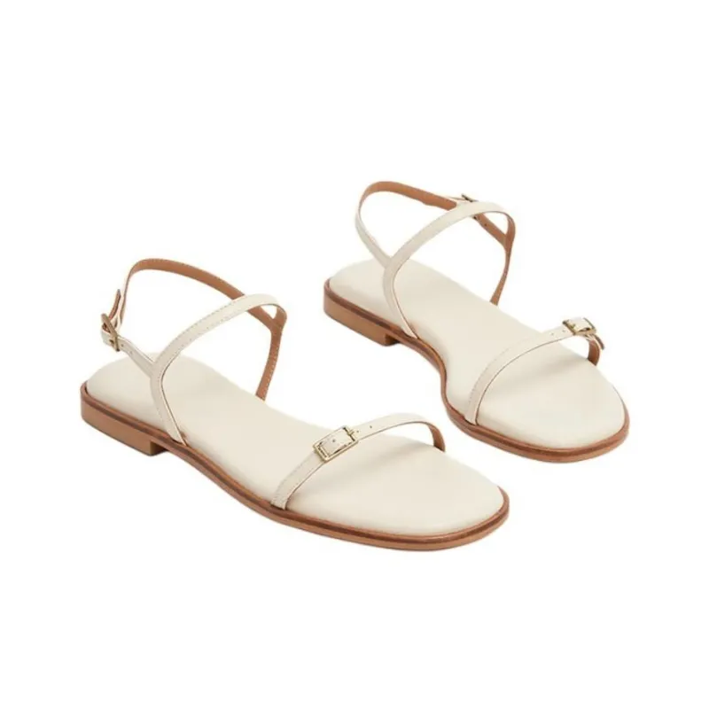 FLATTERED Strap Sandals 1cm Women's White-2