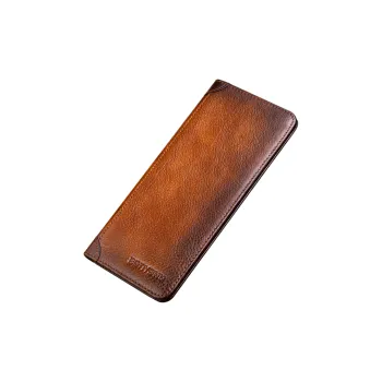Banyanu Cow Leather Wallet Regular Men's Coffee/Blue/Brown