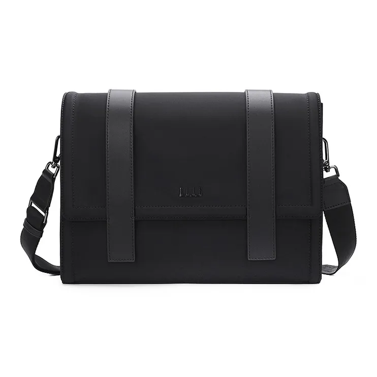 ELLE HOMME Fabric Shoulder Bag Crossbody Bag Small Size Men's Black-0