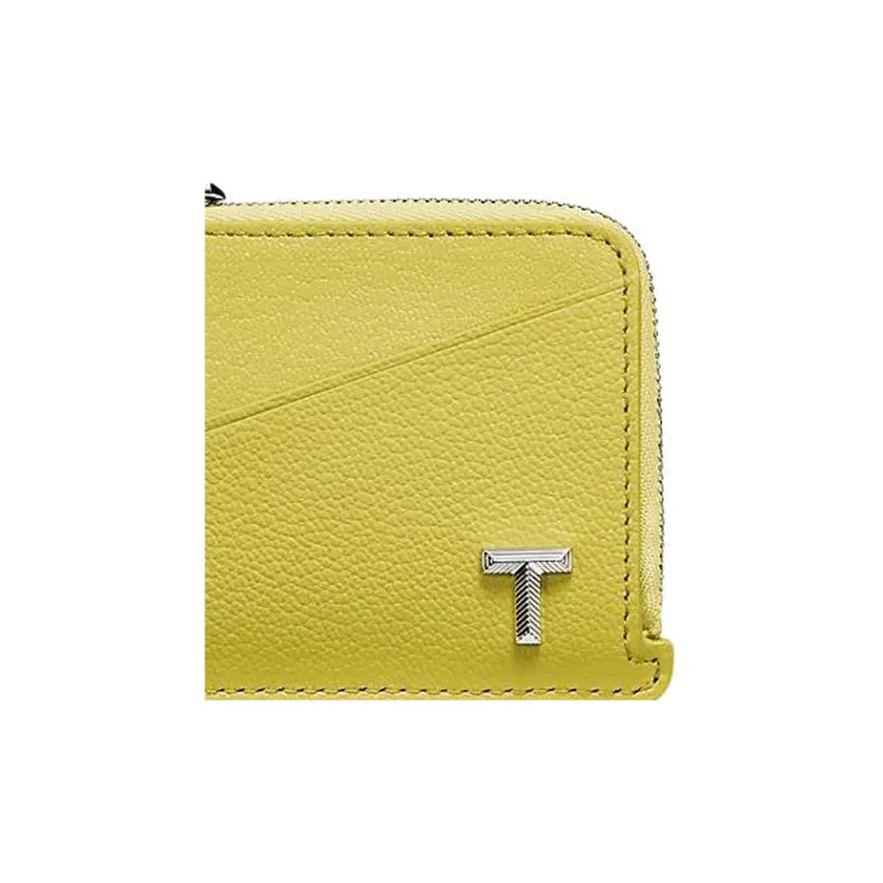 TIFFANY & CO. Tiffany T Goatskin Card Holder Women's Yellow Water-4