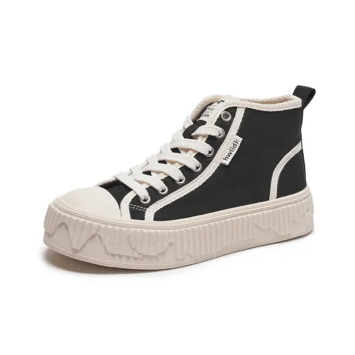 Hotwind Canvas Shoes Women's High-Top Black