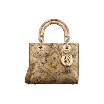 DIOR Lady Dior Calfskin Dior Bag Shoulder Bag Crossbody Bag Handbag Small Size Women's Bronze