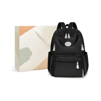 15 MINS Fabric Synthetic Leather Travel Bags Backpack Large Size Women's Black/Red